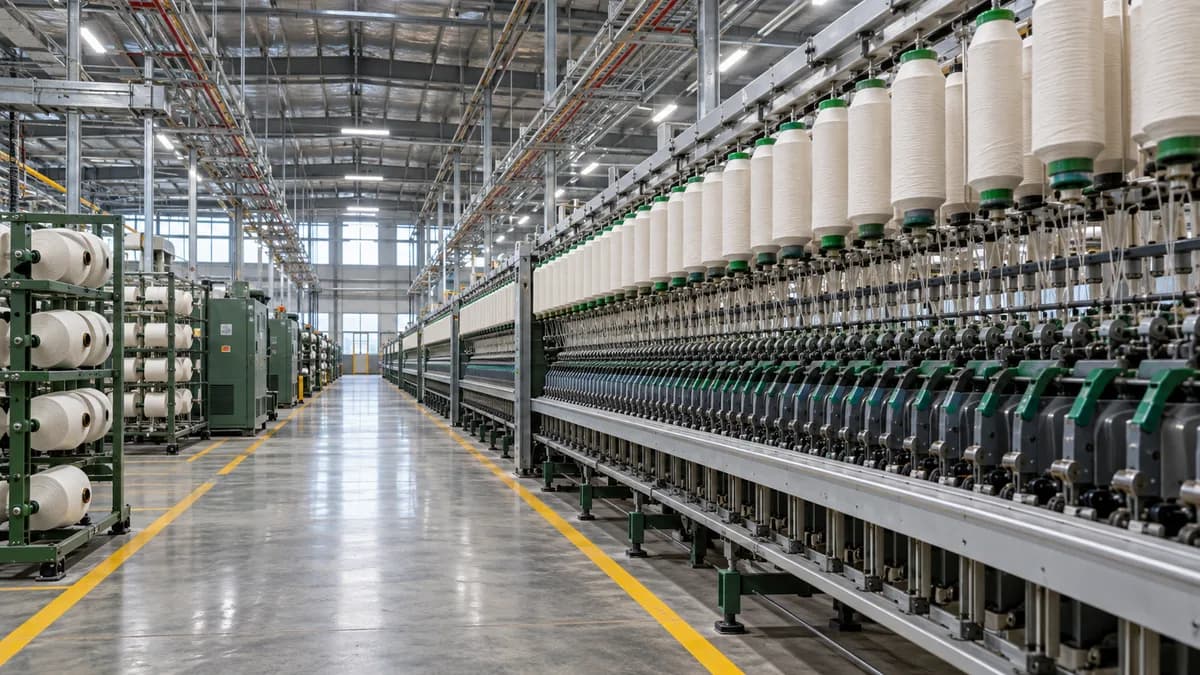 Illustrative textile spinning production line